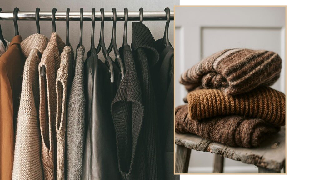 jerseys doblados y colgados