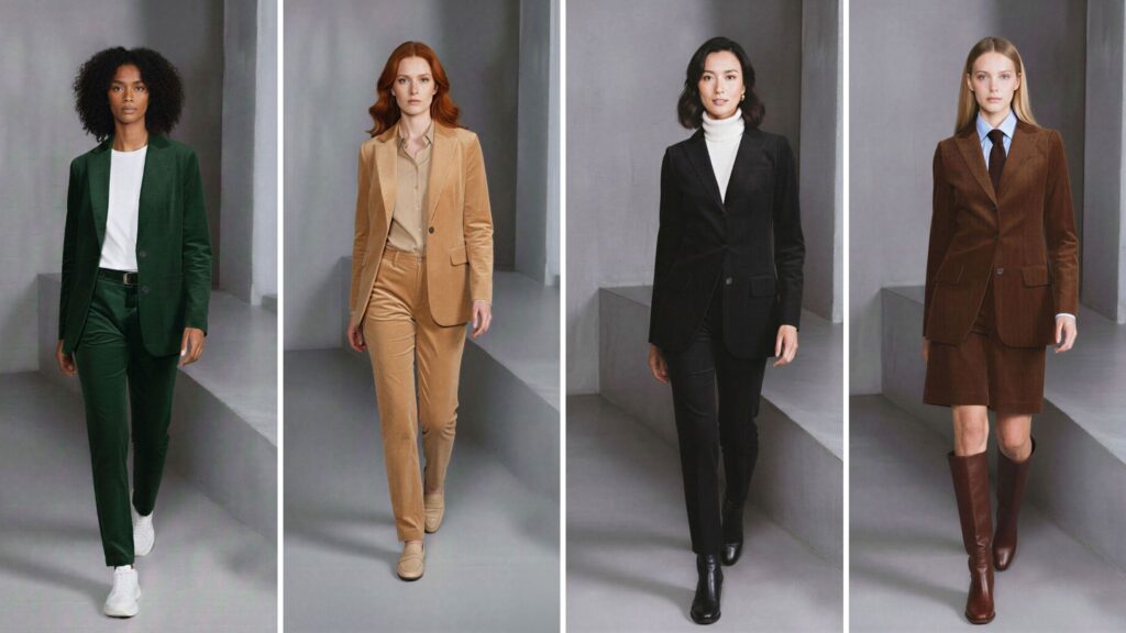 Desfile de mujeres de traje de chaqueta