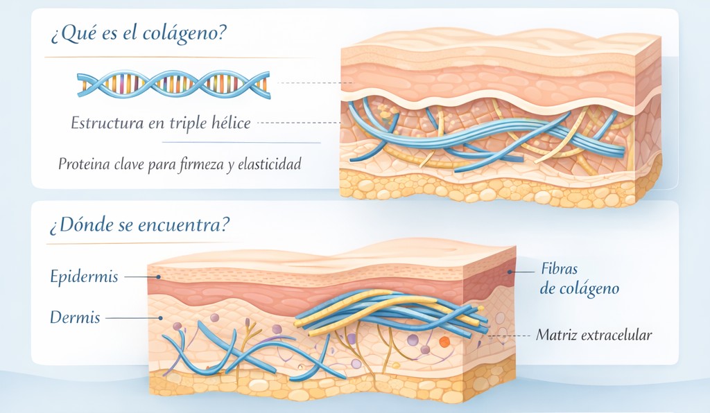 Estructura colágeno en la piel