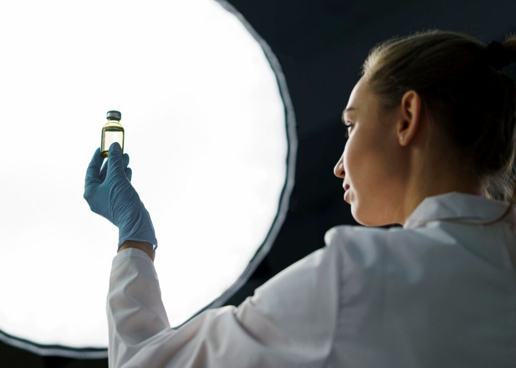 Científica laboratorio cosmético