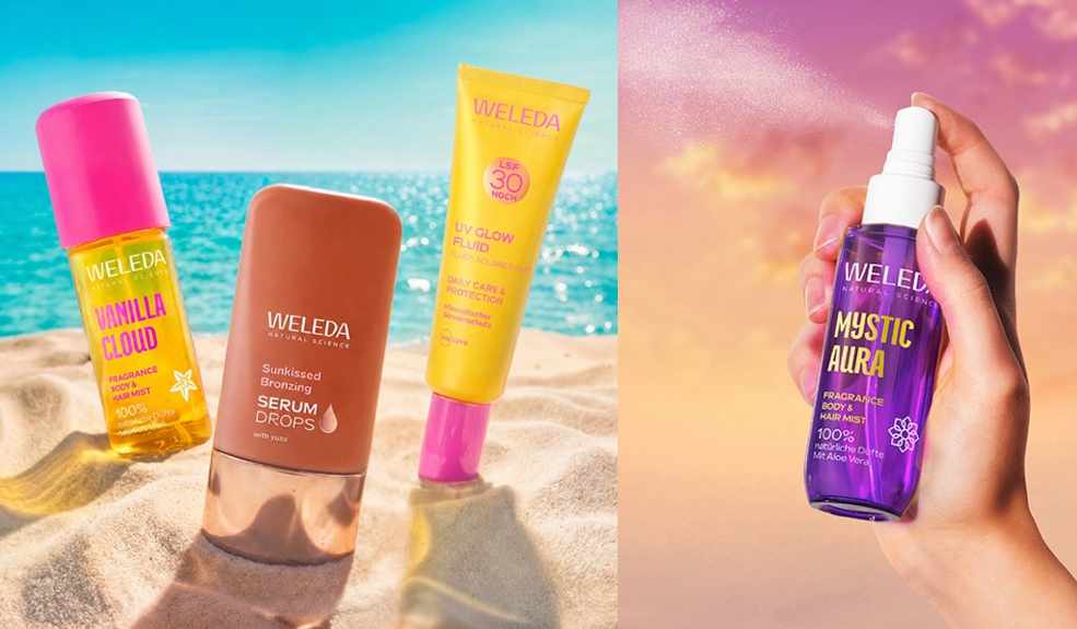 Packs de rituales de verano de Weleda con Booster Drops y Fluido Solar Glow SPF 30