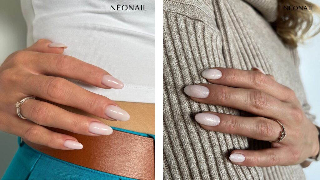 Uñas cortas con manicura semipermanente de alta cobertura en color borgoña intenso y alto brillo de NEONAIL.